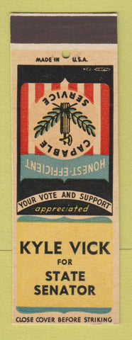Matchbook Cover - Kyle Vice State Senate Election SAMPLE