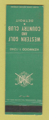 Matchbook Cover - Western Golf and Country Club Detroit MI
