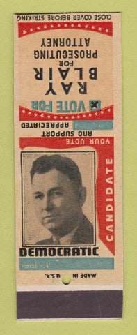Matchbook Cover - Ray Blair Prosecuting Attorney Election SAMPLE