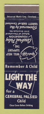Matchbook Cover - Light the Way Cerebral Palsy Cleveland Heights OH