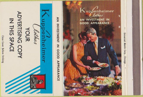Matchbook Cover - Kuppenheimer Clothes  40 Strike