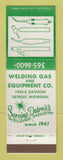 Matchbook Cover - Welding Gas and Equipment Detroit MI