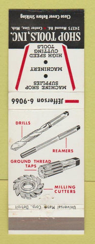 Matchbook Cover - Shop Tools Machinery Supply Center Line MI