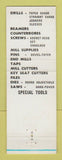 Matchbook Cover - Shop Tools Machinery Supply Center Line MI