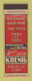 Matchbook Cover - Koenig Coal Coke WEAR