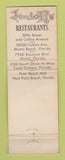 Matchbook Cover - Juniors Restaurant West Palm Beach Miami FL