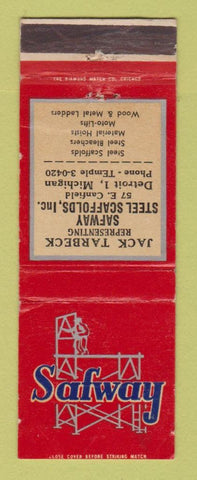 Matchbook Cover - Safway Steel Scaffolds Jack Tarbeck Detroit MI