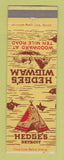 Matchbook Cover - Hedge's Wigwam Detroit MI WEAR