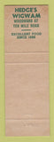Matchbook Cover - Hedge's Wigwam Detroit MI WEAR