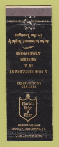 Matchbook Cover - Harbor Hide A Way Shelburne VT WEAR