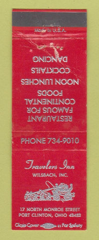 Matchbook Cover - Travelers Inn Wilsbach Port Clinton OH CREASED