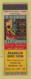 Matchbook Cover - Franklin Service oil gas Franklin IN WORN BACK