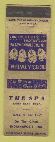 Matchbook Cover - The Spa Indianapolis IN SAMPLE HOLES