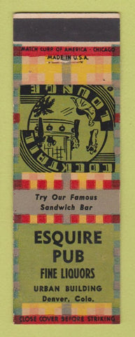 Matchbook Cover - Esquire Pub Denver Colorado SAMPLE PINHOLES