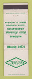 Matchbook Cover - Nalco Auto Leasing National Corp Detroit MI