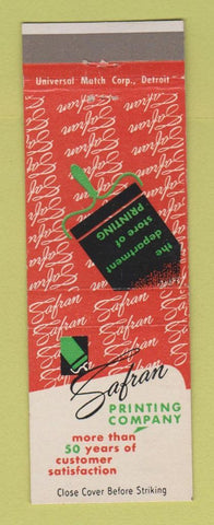 Matchbook Cover - Safran PrintingDetroit MI