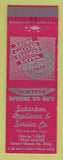 Matchbook Cover - Suburban Appliance Service Harper Woods MI