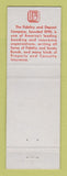 Matchbook Cover - Fidelity and Deposit Company