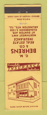 Matchbook Cover - CM Behrens Real Estate Insurance Arlington Heights IL