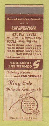Matchbook Cover - King Cole Drive In Restaurants Cleveland OH