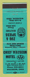 Matchbook Cover - Zug & Spiess Real Estate Wauseon OH Chief Wauseon Motel