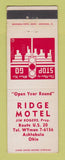 Matchbook Cover - Ridge Motel Ashtabula OH WEAR