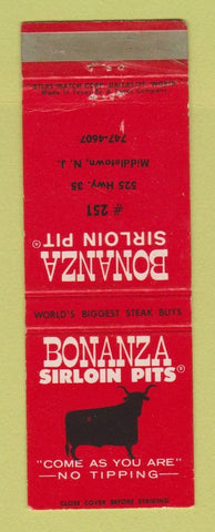 Matchbook Cover - Bonanza Sirloin Pits Middletown NJ WEAR
