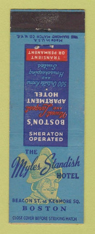 Matchbook Cover - Myles Standish Hotel Boston MA