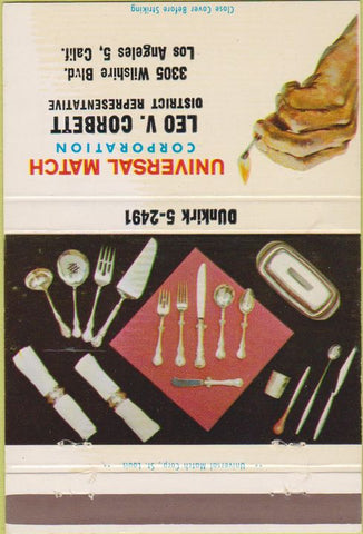Matchbook Cover - Universal Match Lee Corbett Los Angeles CA 40 Strike
