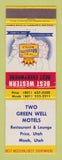 Matchbook Cover - Two Green Well Motels Price Moab UT Best Western