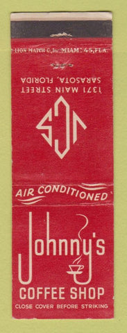 Matchbook Cover - Johnny's Coffee Shop Sarasota FL