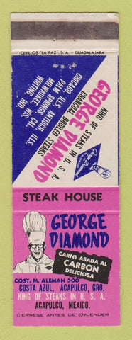 Matchbook Cover - George Diamond Restaurant Acapulco Mexico WEAR