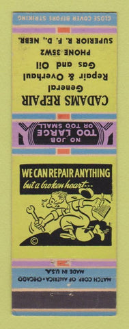 Matchbook Cover - Cadams Auto Repair oil gas Superior NE