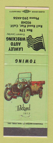 Matchbook Cover - Lawley Auto Wrecking Rail Road Flat CA