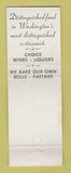 Matchbook Cover - Duke Zeibert's Restaurant Washington DC