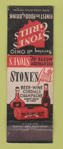 Matchbook Cover - Stone's Grills Liquors OH CHAIN