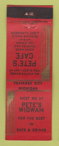 Matchbook Cover - Pete's Cafe Traverse City MI