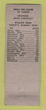 Matchbook Cover - Turoff's Restaurant Marion OH