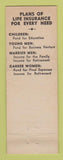 Matchbook Cover - George Freeman Lutheran Insurance St Clair Shores MI