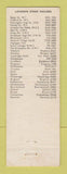 Matchbook Cover - The London Steak House UK England CHAIN