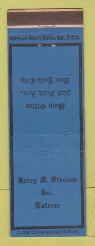 Matchbook Cover - Harry Stevens Catering Sporting Event Concessions