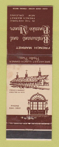 Matchbook Cover - French Market Restaurant Pancakes New Orleans LA WEAR