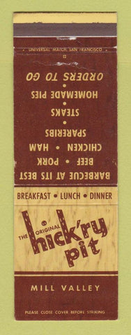 Matchbook Cover - Hick'ry Pit BBQ Mill Valley CA