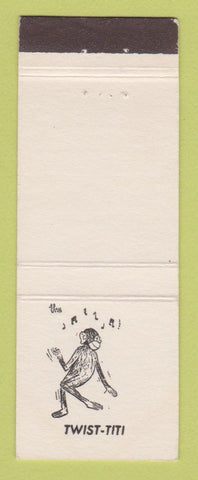 Matchbook Cover - Paris France Dance Series Twist Titi monkey