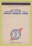 Matchbook Cover - Radio Materiel School Naval Research Washington DC 40 Strike