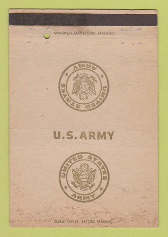 Matchbook Cover - US Army postcard Fred Harvey WEAR 40 Strike