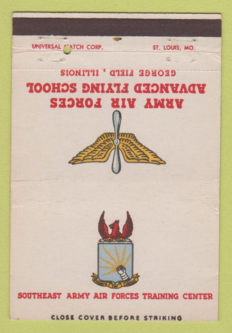 Matchbook Cover Army Air Forces Advance Flying School George Field IL 40 Strike