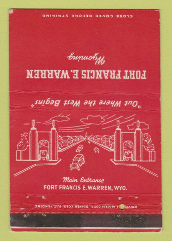 Matchbook Cover - Fort Francis Warren WY Military postcard 40 Strike