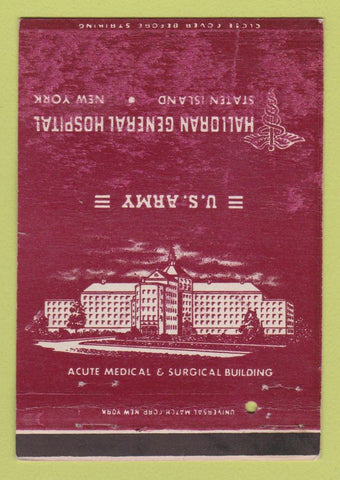 Matchbook Cover - Halloran General Hospital Army Staten Island NY 40 Strike