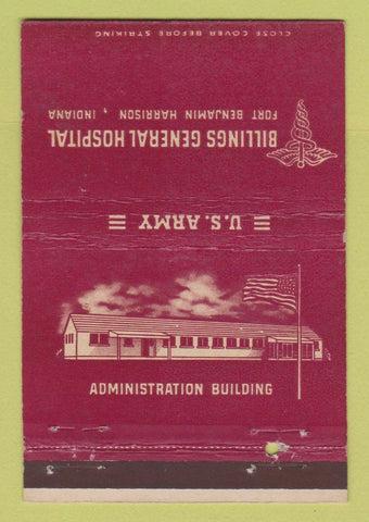 Matchbook Cover - Billings General Hospital Fort Benjamin Harris IN 40 Strike